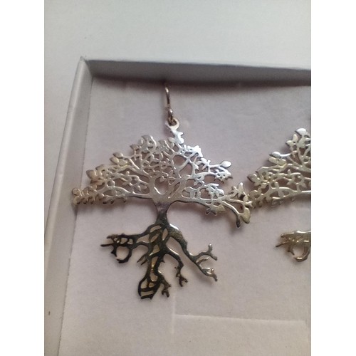 4 - Pair of silver 925 earrings of trees