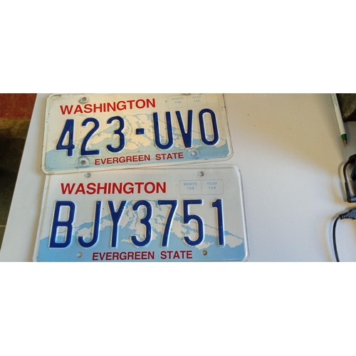 50 - Selection of American number plates to include some with month and year tabs