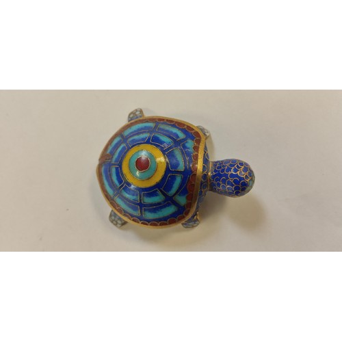 71 - Cloisonne tortoise pill/ trinket dish