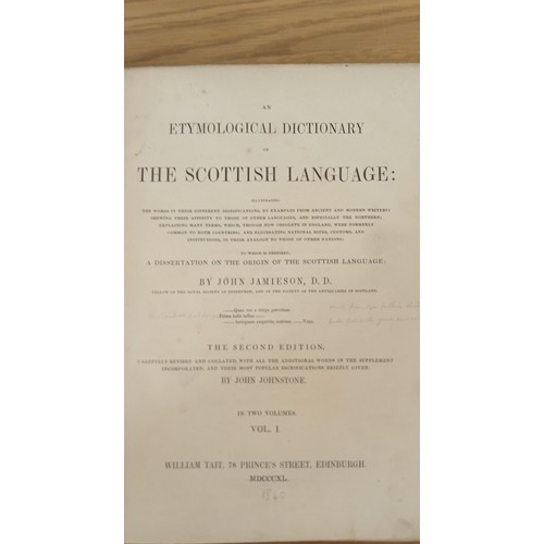 274 - The Etymological Dictionary of The Scottish Language by John Jamieson, John Johnstone.  2 volumes, 1... 