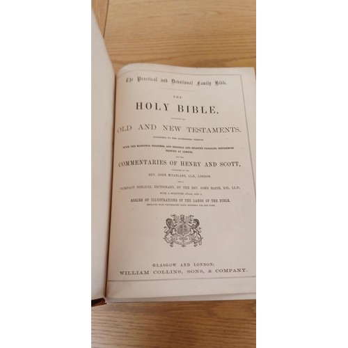 273 - Bible with commentaries by Henry and Scott.  Condensed by Rev. McFarlane and dictionary by Rev. Eadi... 