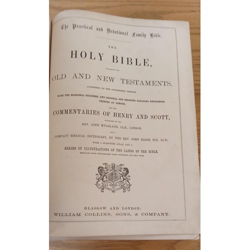 273 - Bible with commentaries by Henry and Scott.  Condensed by Rev. McFarlane and dictionary by Rev. Eadi... 