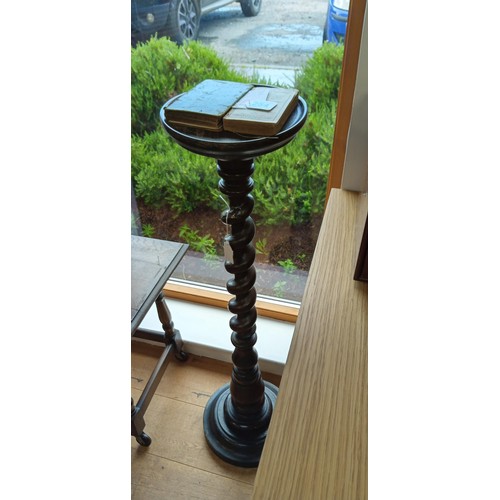 255 - English antique barley twist pedestal