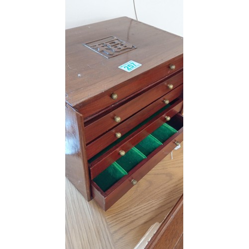 257 - Small Asian style collectors chest of drawers measures 27cm x 36cm x 26cm approx.