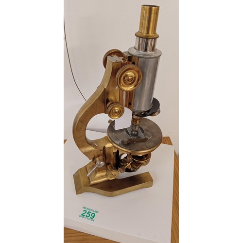 259 - Brass microscope by E. Leitz Wetzlar