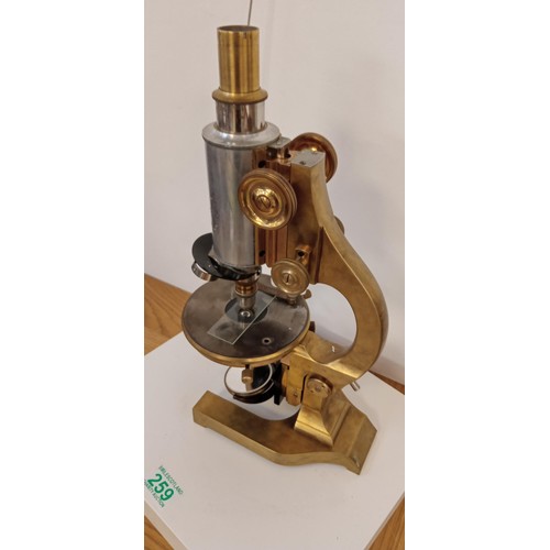 259 - Brass microscope by E. Leitz Wetzlar