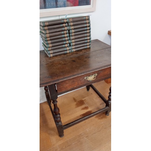 267 - Early Georgian 1 drawer desk table 82cm x 54cm approx. 71cm high approx.