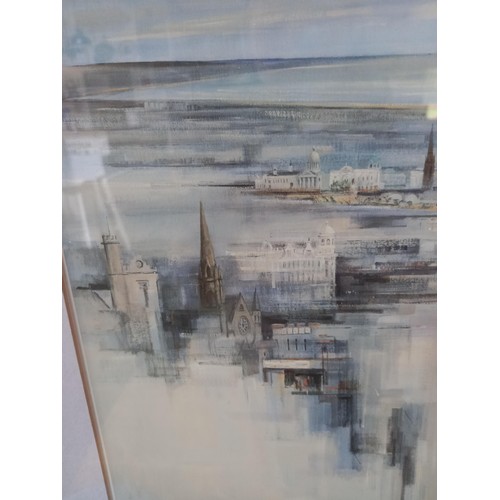 298 - Eric Auld Framed, signed, print Aberdeen III 319/500 77 x 57 cm approx