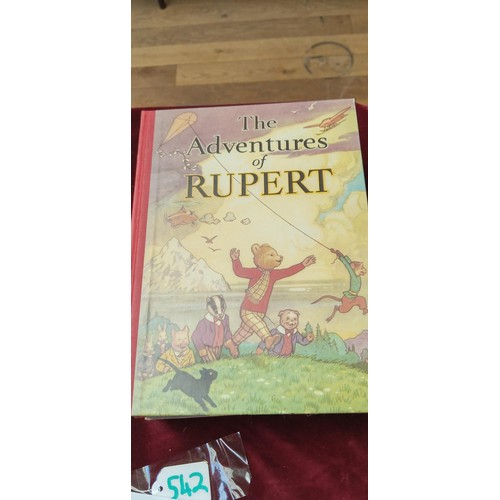 542 - Facsimile editions of Rupert the Bear annuals.  4 copies being 1936 (with dust jacket and belly band... 