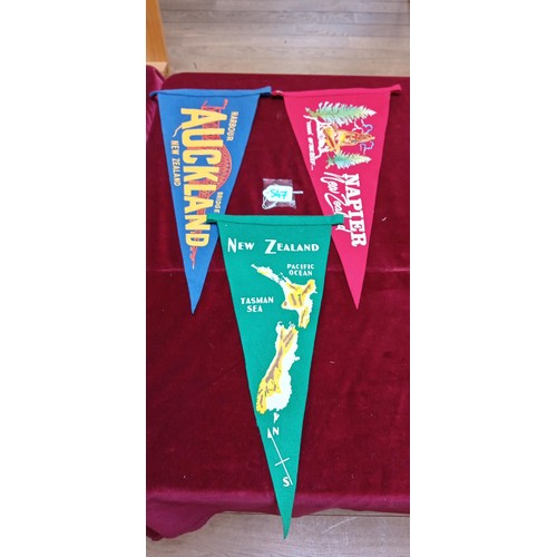 547 - 3 Vintage overseas bunting flags