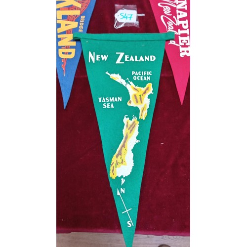 547 - 3 Vintage overseas bunting flags