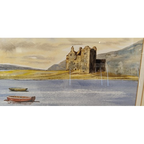 2 - Framed with border John O'Neill watercolour Lochranza measures 55cm x 45cm approx.