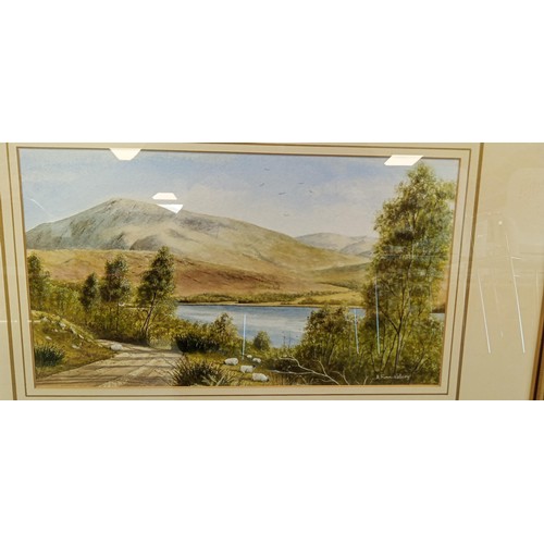 3 - Framed 'Late Summer at Loch Tummel' watercolour be Alan Finn-Kelcey measures 57cm x43cm