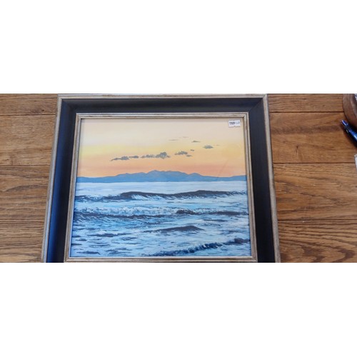 4 - Original art by Colin Mackay Ayrshire framed seascape measures 39cm x 33cm