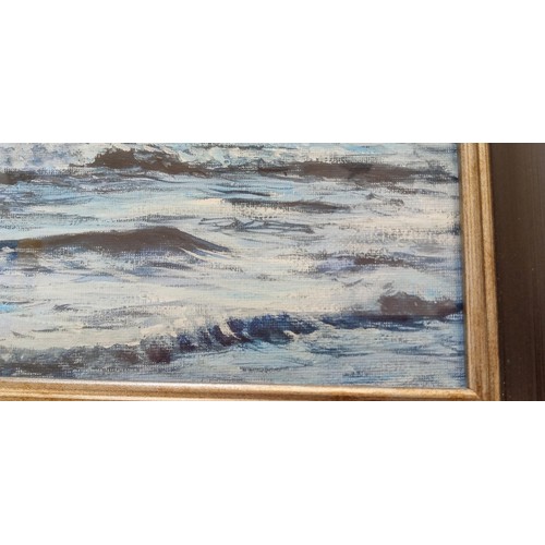 4 - Original art by Colin Mackay Ayrshire framed seascape measures 39cm x 33cm