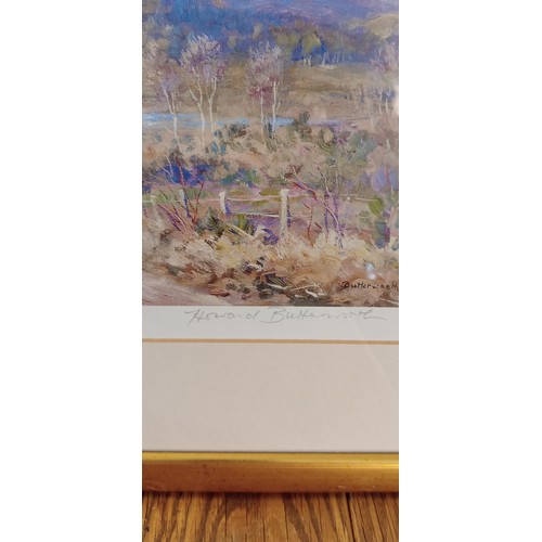 32 - Framed Howard Butterworth print signed measures 41cm x 35cm