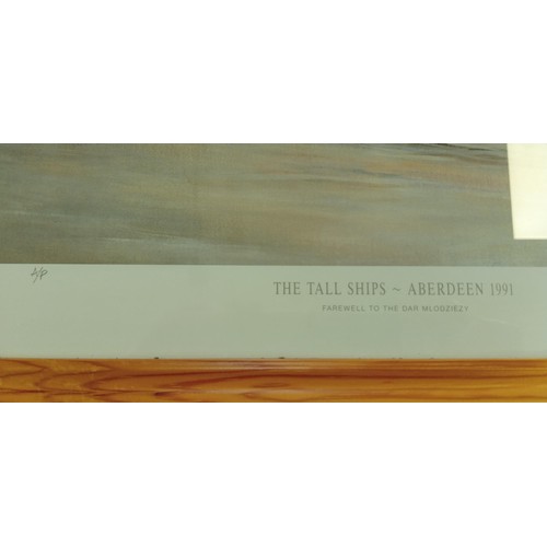 42 - Framed Eric Auld Artist Proof 'The Tall Ships - Aberdeen 1991' signed