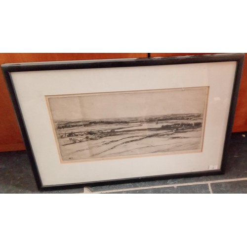 67 - Framed original etching 'Slithsdale' by Sir David Young Cameron R.A 1865-1945