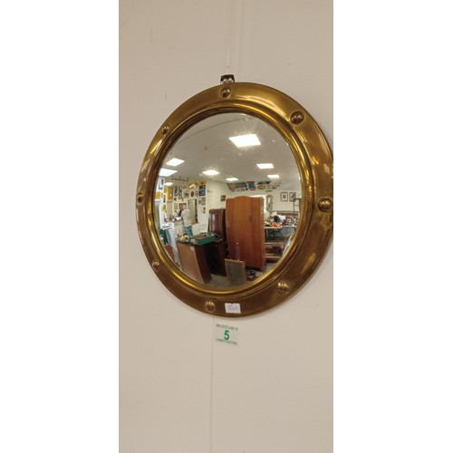 5 - Brass port hole style mirror