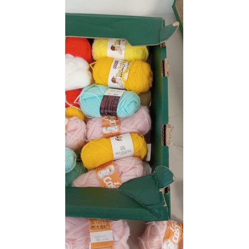 8 - Box of assorted mainly small balls of colourful baby wool