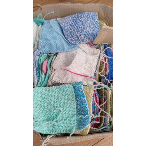 12 - Box of patchwork knitted squares