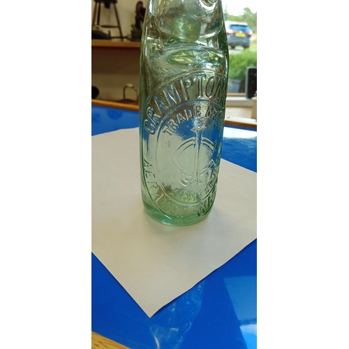 51 - Vintage Crampton & Co Aerated Waters bottle with glass marble inside