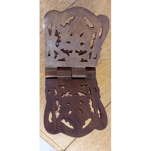 69 - Vintage Wooden carved book rest/ trough