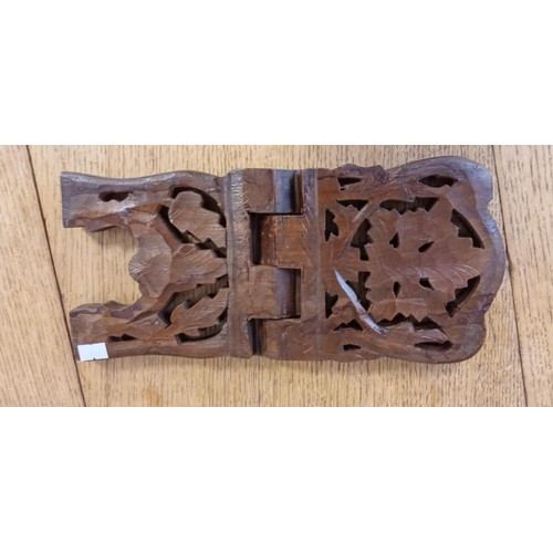 69 - Vintage Wooden carved book rest/ trough