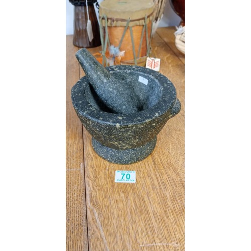 70 - Large stone pestle and mortar