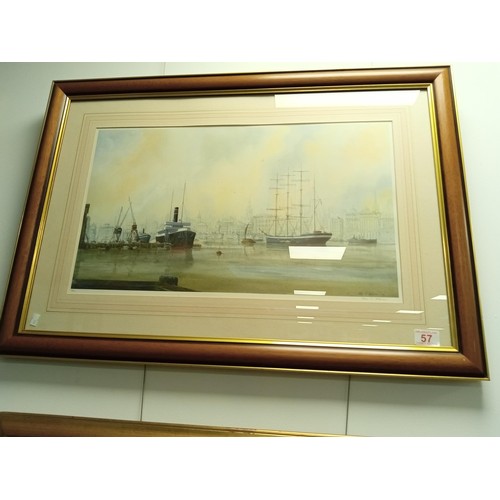 78 - Framed print by John J Holmes 'Ships'  17 of 450