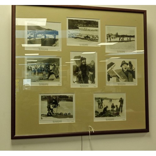 78A - Framed pictures of vintage photographs of curling at Lake of Menteith1963-79`