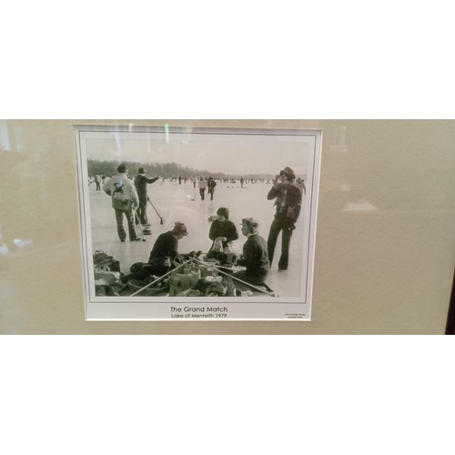 78A - Framed pictures of vintage photographs of curling at Lake of Menteith1963-79`