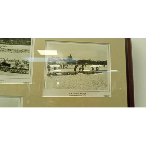 78A - Framed pictures of vintage photographs of curling at Lake of Menteith1963-79`