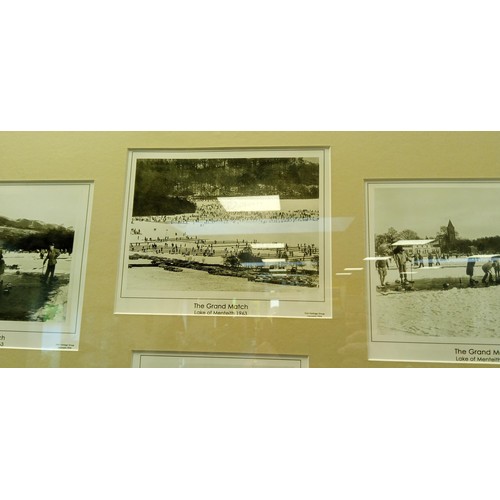 78A - Framed pictures of vintage photographs of curling at Lake of Menteith1963-79`