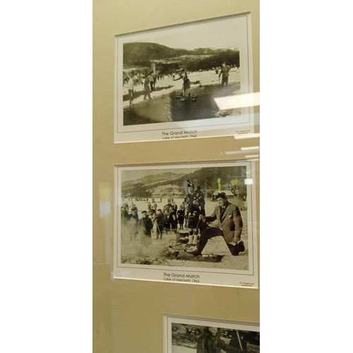 78A - Framed pictures of vintage photographs of curling at Lake of Menteith1963-79`