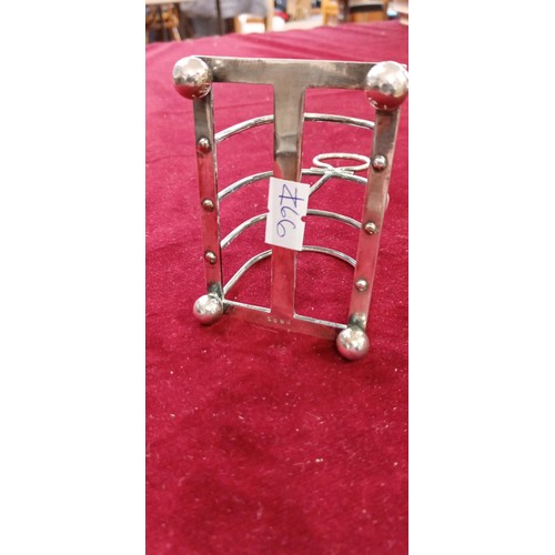 93 - Silver hallmarked toast rack Assay Sheffield weighs 96g approx.