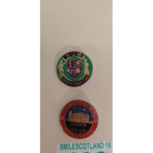 102 - Enamel badges National Union of Miners 1984-85 supporters strike badges