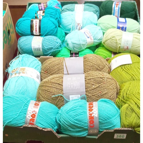 380 - 2 boxes of blue and green wool