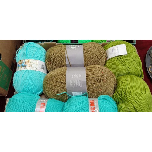 380 - 2 boxes of blue and green wool