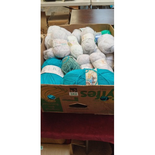 382 - Box of wool in different colours