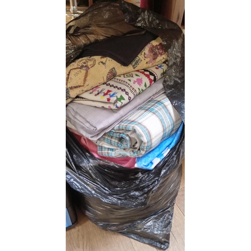 405 - Large box and bag of mixed fabrics