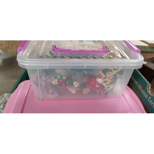 415 - Box & tubs of craft items