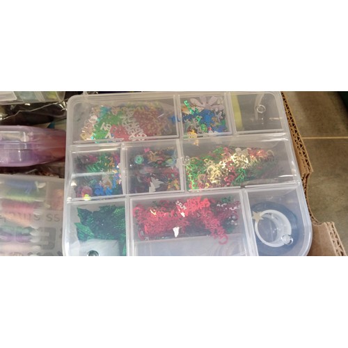 416 - Box and tubs of crafting items