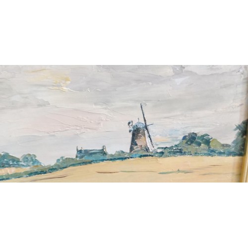 2A - Framed oil painting by W Ferguson 'Barnack Windmill Rutland' More details in the images.