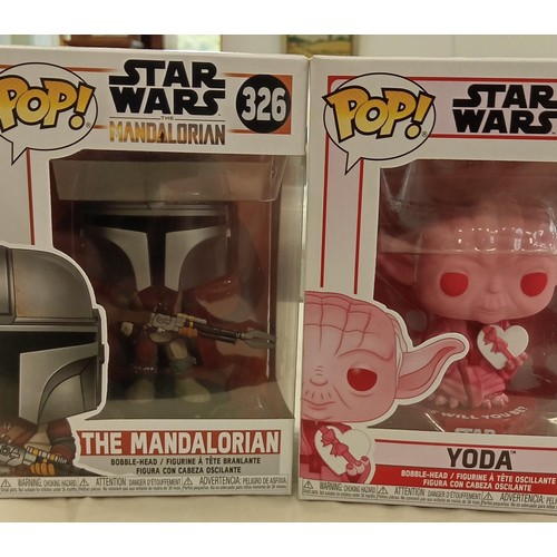 2 - Funko Pop/ bobble head Star Wars #326 & #421 'The Mandalorian' plus 'Yoda' brand new never opened