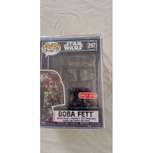 6 - Funko Pop/ bobble head Star Wars #297 Boba Fett in sealed plastic container believed only at Target ... 