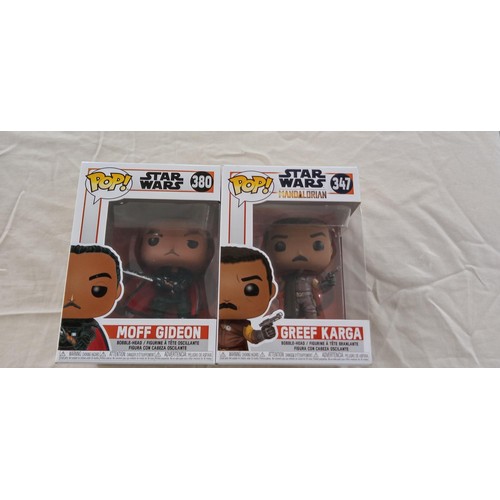 9 - Funko Pop/ bobble head Star Wars & Mandalorian #347 & #380 Greef Carga & Moff Gideon brand new never... 