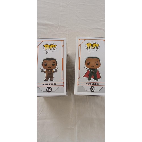 9 - Funko Pop/ bobble head Star Wars & Mandalorian #347 & #380 Greef Carga & Moff Gideon brand new never... 