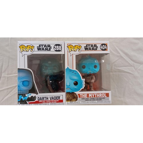 15 - Funko Pop/ bobble head Star Wars #288 & #404 Darth Vadar & The Mythrol