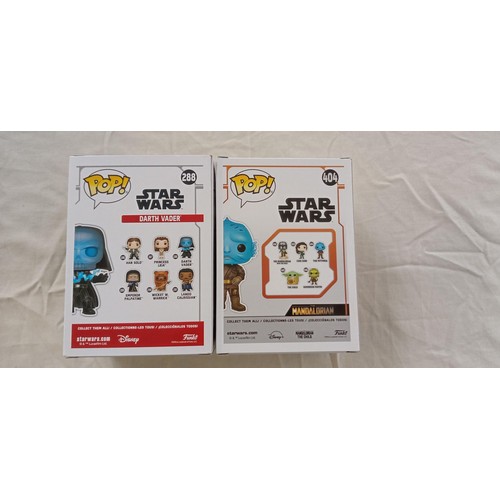 15 - Funko Pop/ bobble head Star Wars #288 & #404 Darth Vadar & The Mythrol